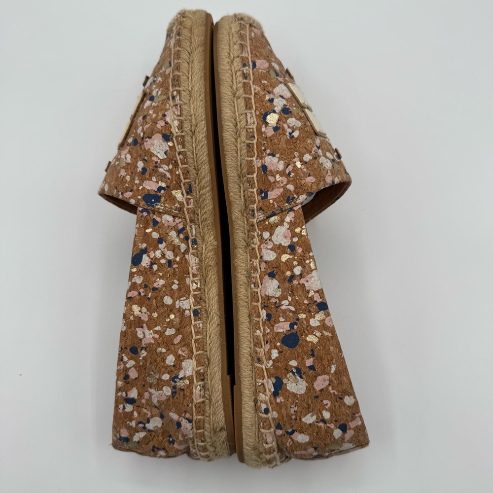 Tory Burch INES ESPADRILLE CONFETTI CORK / CALF LEATHER /METALLIC LEATHER  SZ 9M - Picture 14 of 17